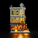 Illuminated side of Lumibricks Antique Co.