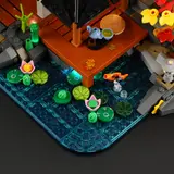 Elevated view of glowing pond.