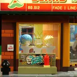 Barber shop window detail.