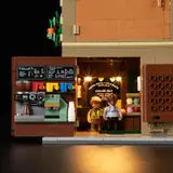Lumibricks F9031 cafe interior, illuminated.