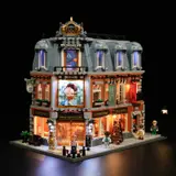 Lit Lumibricks Art Gallery at night.