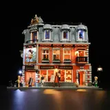 Lit Lumibricks Art Gallery facade.