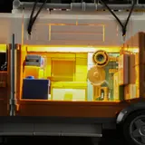 Detailed interior workshop view.