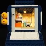 Warm glow in truck's inner lab.