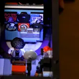 Animated interior lighting of the studio.