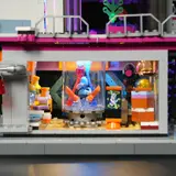 Cylindrical display pod, lit.