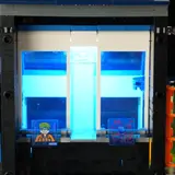 Backlit holographic display.