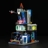 Illuminated Cyberpunk Police HQ.