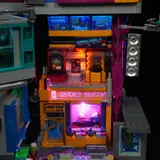 Illuminated city levels.
