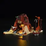 Illuminated mine scene.