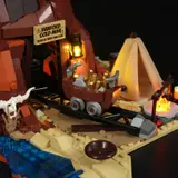Gold cart and campfire.