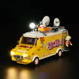 Graffiti van glowing at night