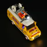 Aerial night view of van