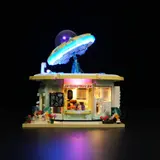 Drive-Thru side, glowing sign.