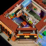 Izakaya interior aerial view.