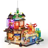 Lumibricks F9073 Izakaya exterior with lights.