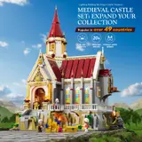 Lumibricks castle with infographic details.