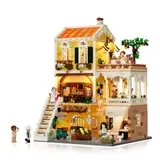 Illuminated modular Lumibricks restaurant.
