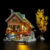 Cabin night view, illuminated