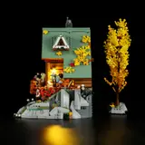 Angled facade with light spill