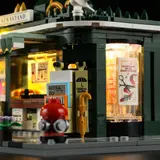 Corner detail, fire hydrant, light cylinder.