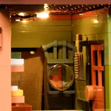 Interior view of a bathroom.