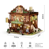 Dimensions of the 'Gold Rush Hotel' model.