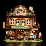 Frontal night view of the 'Gold Rush Hotel'.