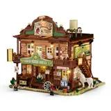 Daylight view of the 'Gold Rush Hotel' Lumibricks set.