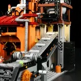 Close-up of illuminated conveyor belt.