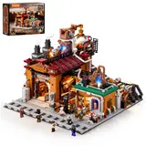 Lumibricks Steampunk Ore Factory L9101, full view with box, 3138 pieces, 6 minifigures, 27 light points.