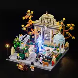 Aerial view of the illuminated garden.