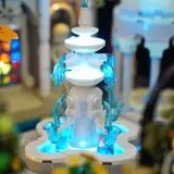 Close-up of the glowing fountain.