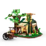 Lumibricks Ranger Camp with tent, tree, and minifigures.