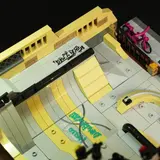Half-pipe ramp detail.