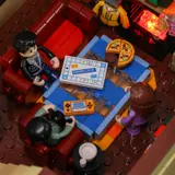 Interior common area with minifigures, illuminated.