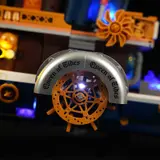 Illuminated paddle wheel detail.