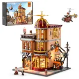 Lumibricks Steampunk Flying Club F9050 full set with product box and minifigures.