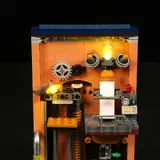 Lit mechanical rear wall.