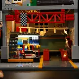 Illuminated workshop interior.