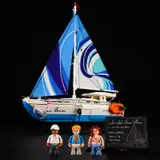 Sailboat model with minifigures.