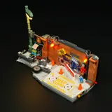 Angled view, lit Lumibricks scene.