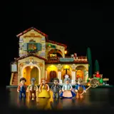 Minifigure ensemble at night.