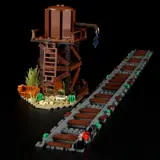 Water tower and train track section.