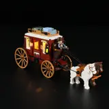 Lit stagecoach side view