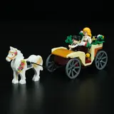 Detailed carriage and horse assembly.