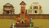 Wild West Meeting Hall in context with other buildings.