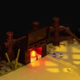 Close-up of concealed red ground light.