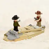 Close-up of minifigure duel platform.