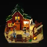 Overall night view of illuminated Lumibricks Ranch Duel 14017.